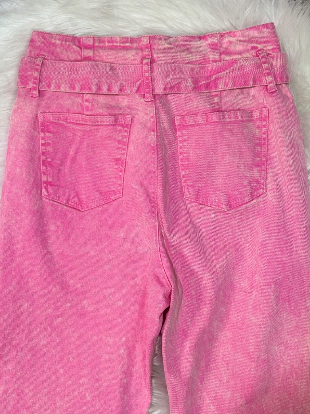 NWT [Flying Tomato] High Rise Hot Pink Wide Flare Leg Twill Pants | Medium Jeans - Picture 8 of 16